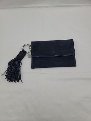 Mer Sea & Co. Suede Navy Blue Leather Small Clutch Pouch 6.5x4.5