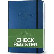 Skyline Check Register Accounting Ledger Transaction Checkbook A5 (Mystic Blue)