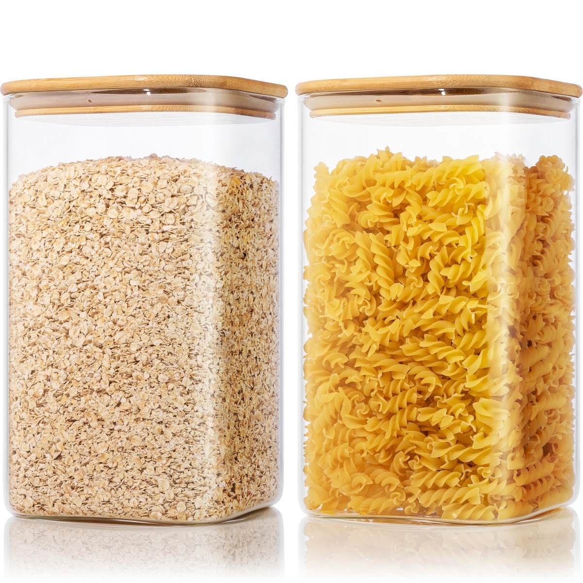 Extra Large Square Glass Flour & Sugar Storage Containers with