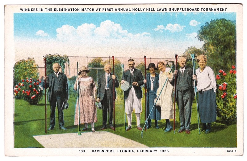 Sports, Game: Lawn Shuffleboard Tournament Winners, Davenport, FL. 1925.