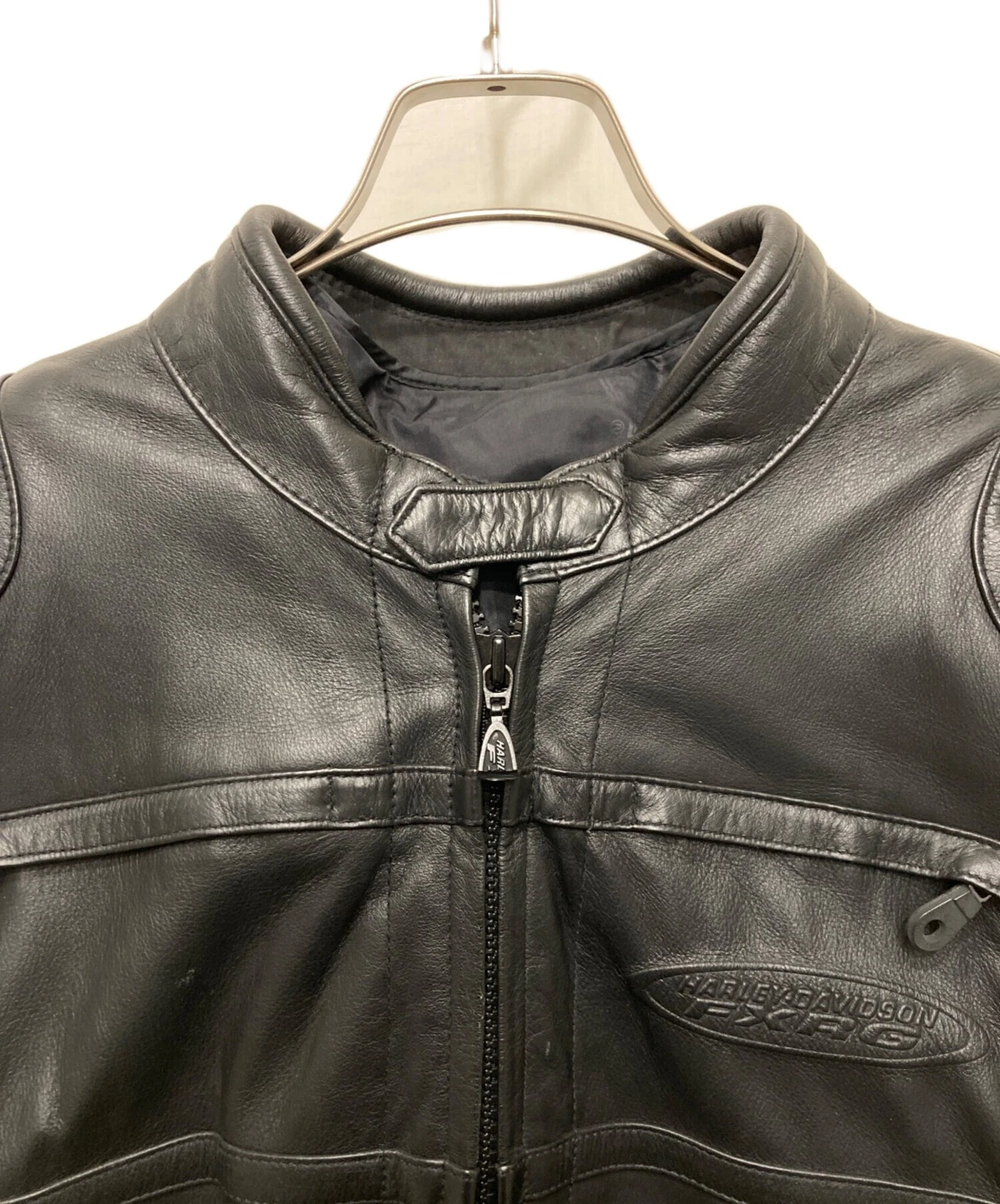 Harley-Davidson Embossed Logo Leather Riders Jacket Men's Size L Black - product detail image 3