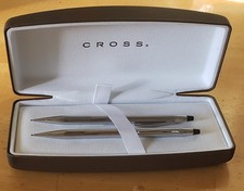 Set Of 2 Vintage Cross Classic Chrome Mechanical Pencil Slim Twist Mechanism