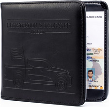 Car Registration and Insurance Holder, Magnetic Closure, Embossed Card Document