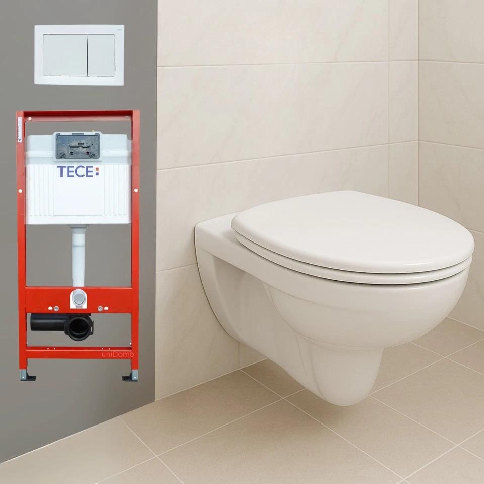 Tece TECEbase WC Komplettset UD-15 Vorwandelement Betätigungsplatte Wand-WC Sitz