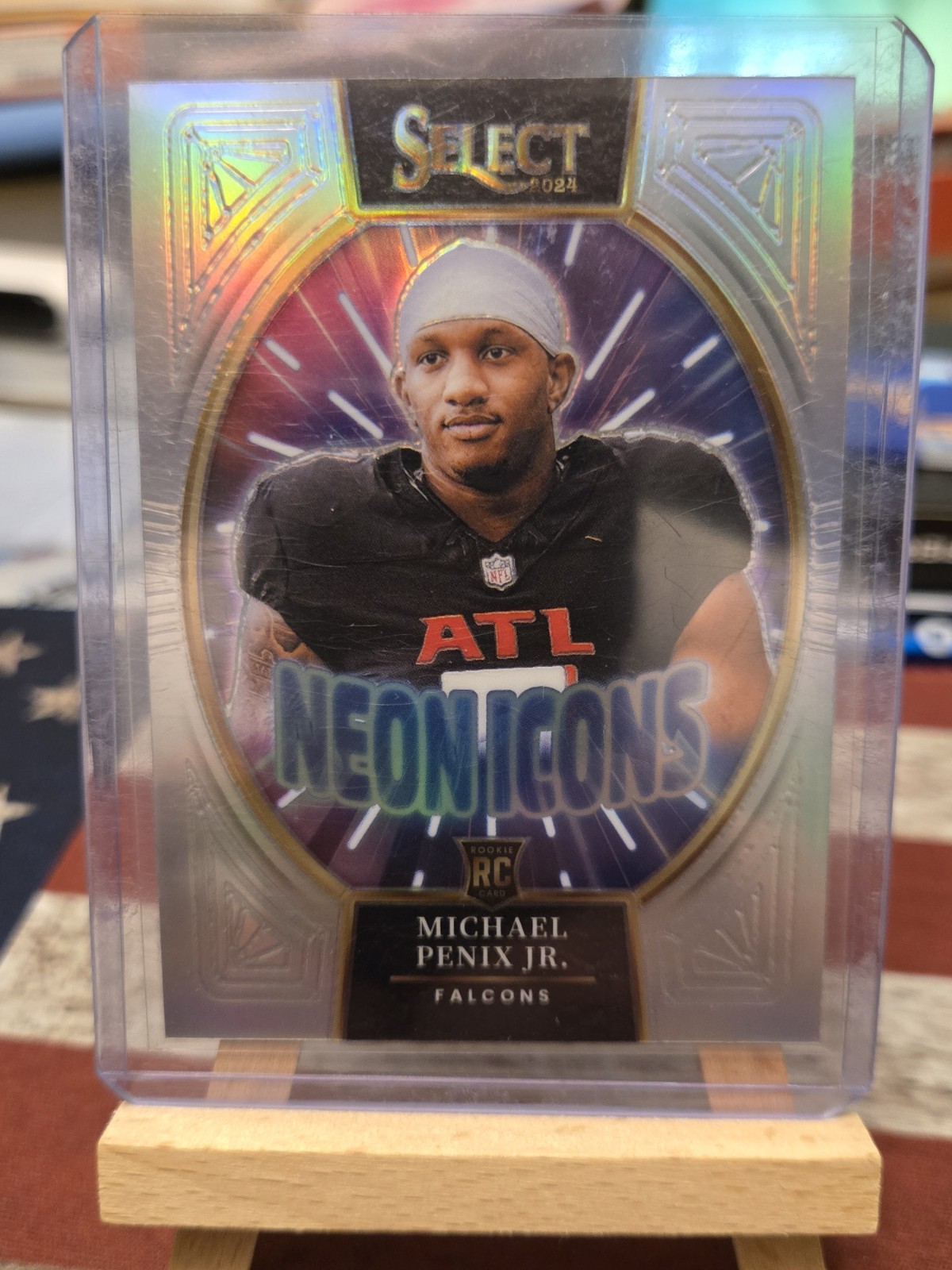 2024 Panini Select Neon Icons Michael Penix Jr. Falcons #10 Silver Prizm RC Fan