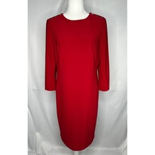 Lauren Ralph Lauren Red Button Shoulder Sheath Dress Womens HolidaySize 12