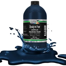 Pouring Masters Dark Sapphire Blue Metallic Pearl 32oz Water-Based Acrylic Paint