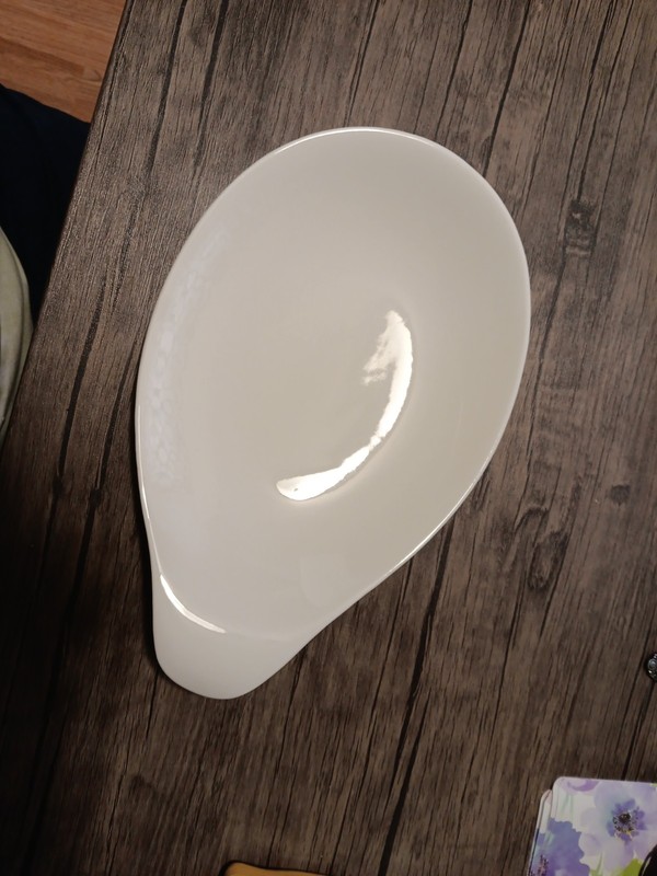 12-3/4" Eva Zeisel Hallcraft White Lug Platter EXCELLENT Condition