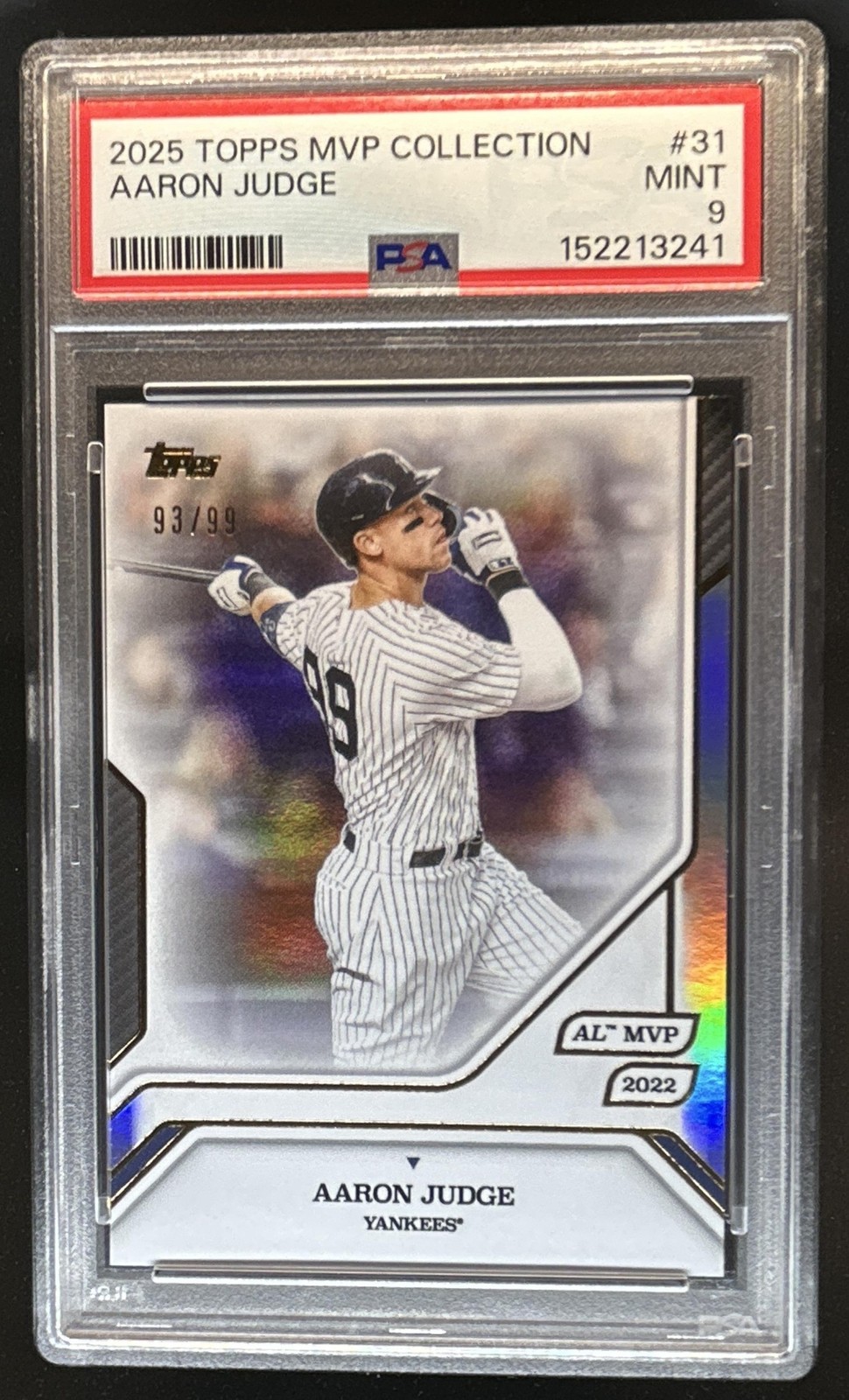 2025 Topps MVP Aaron Judge #/99 New York Yankees PSA 9