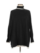 Adrianna Papell Women Black Turtleneck Sweater M