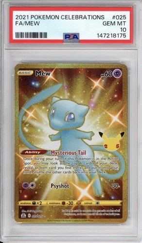 PSA 10 MEW Pokemon Celebrations Full Art Gold #025