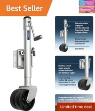 Swivel Marine Trailer Tongue Jack, Dual Wheel - 1,500 lbs. Lift Capacity, Sid...