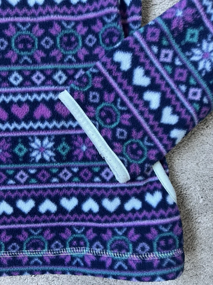 Толстовка для девочек Faded Glory размер L (10/12) фиолетовая 1/4 карманы на молнии сердца - Изображение 2 из 4