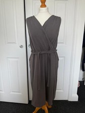 The White Company Grey Sleeveless Wrap Dress - Size M