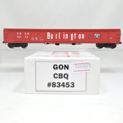Góndola Accurail escala HO personalizada detallada Burlington CB&Q #83453 con carga de amarre | Zustand: Used