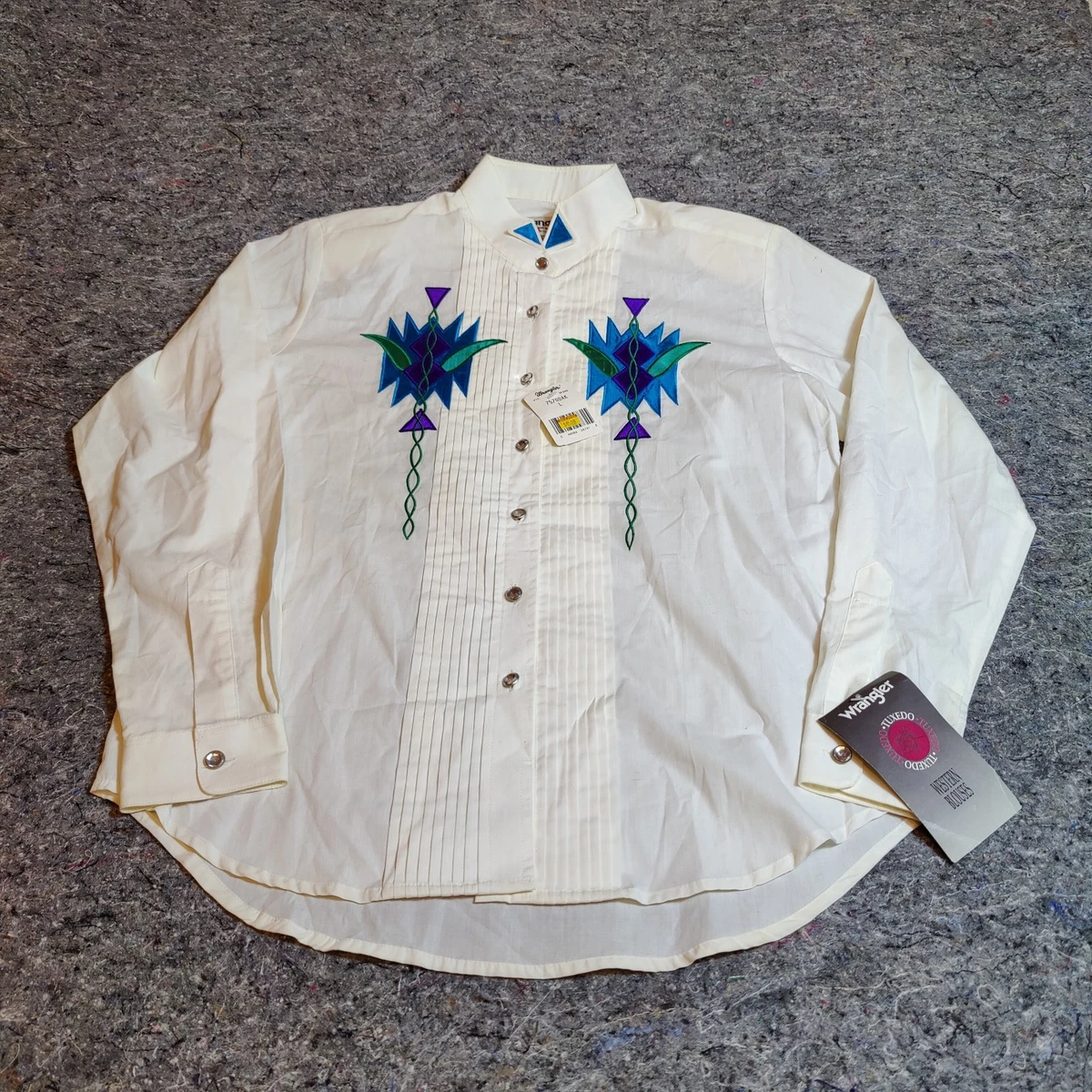 Chemise Western Femme Wrangler Vintage - Rose/violet, Boutonnée, Taille Large, état Très Bon