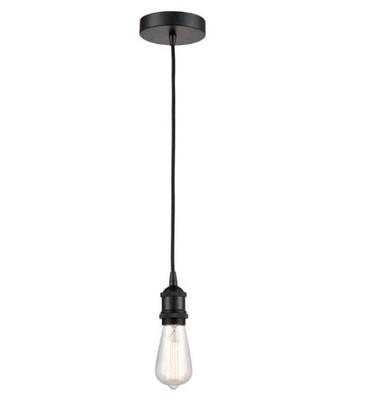 (2) NIOB Innovations Lighting Edison Mini Pendant Light, Matte Black 616-1P-BK
