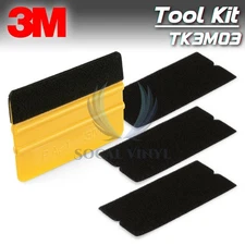 3M Gold Squeegee Applicator Tool Felt Edge Decal Tips x3 Vinyl Wrap DIY Kit Set
