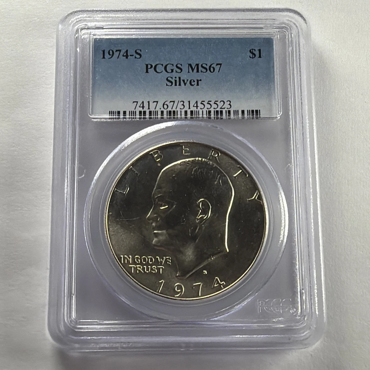 25+ PCGS Certified MS 67 Graded 1974 Eisenhower Dollars (1971-1978