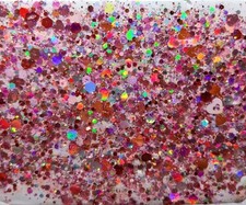1 TSP Chunky Glitter Mix, RED, WHITE  PINK
