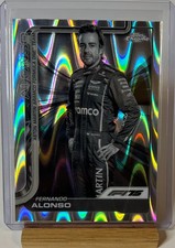 2025 Topps Chrome F1 Fernando Alonso B&W Ray Wave Refractor Portrait #9