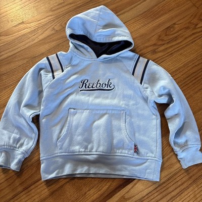 Reebok Vintage Youth M Baby Blue Long Sleeve Hoodie Hooded Sweatshirt