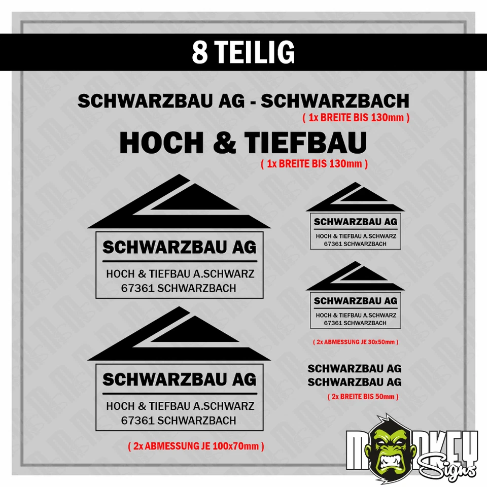 Firma Beschriftung nach Wunsch 1:14 | Individuelle Aufkleber für RC & Modellbau - Bild 2 von 4