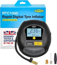 RING TYREINFLATE 1000 Rapid Digital Tyre Inflator Air Compressor With Three Ada