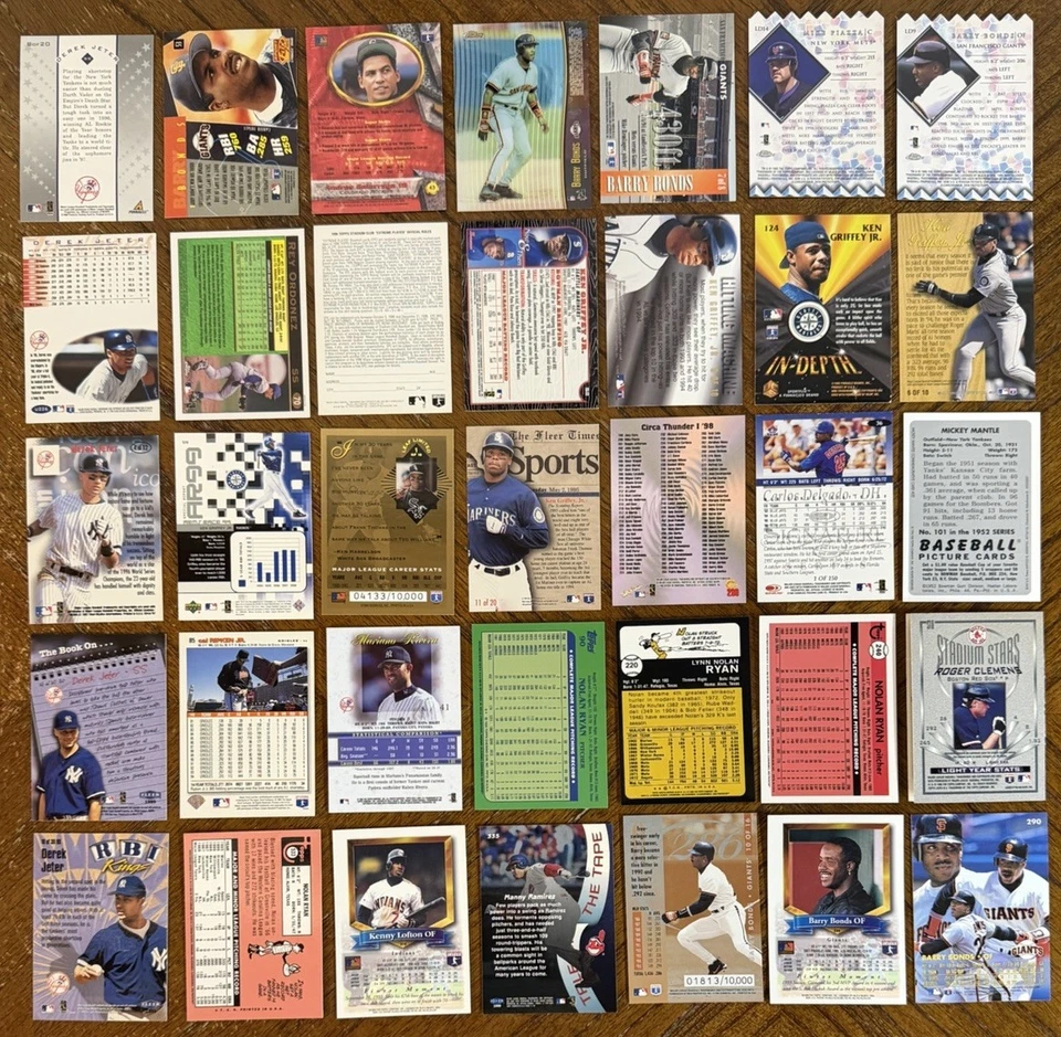 (35) 1990s BASEBALL HOF/STAR CHROME, REFRACTOR SP CARDS GRIFFEY BONDS JETER READ - Image 2 of 4