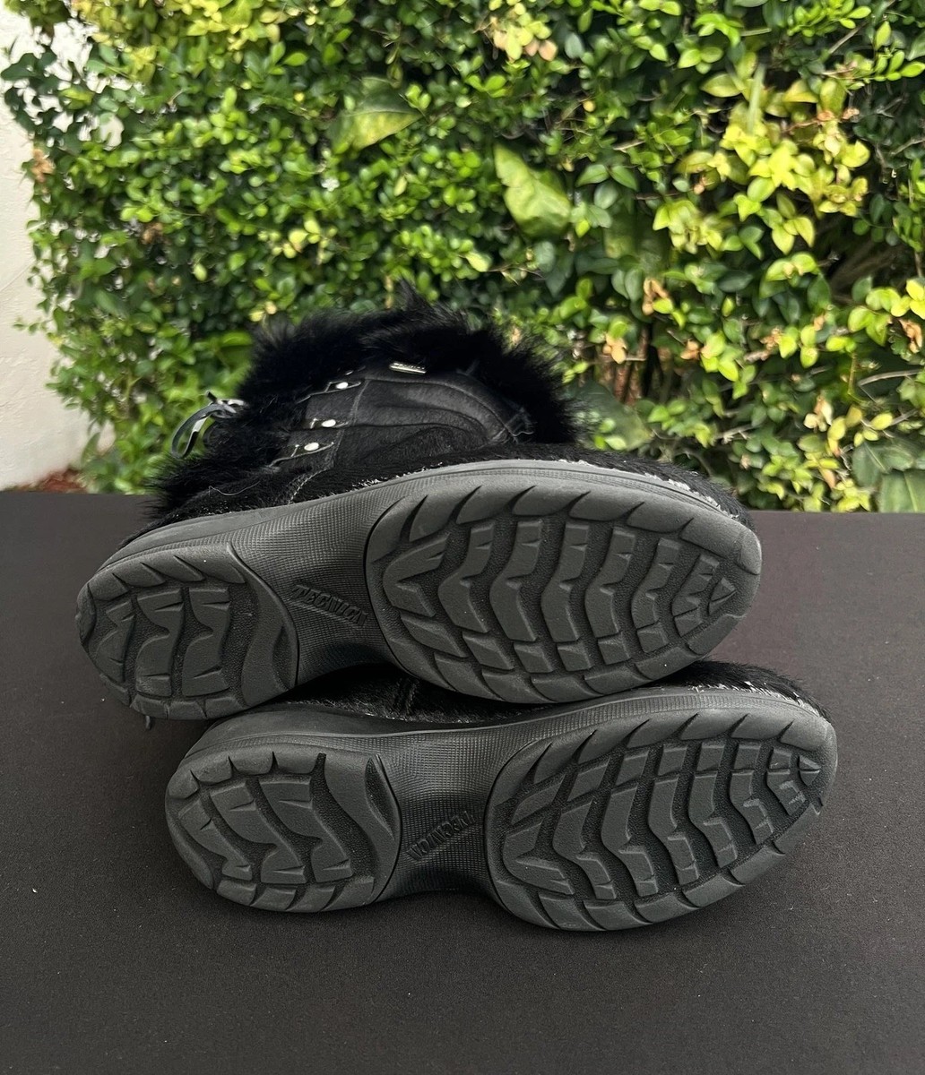 TECNICA Italy Boots Women 5.5, 36 Black REAL Fur Skandia Apres-Ski