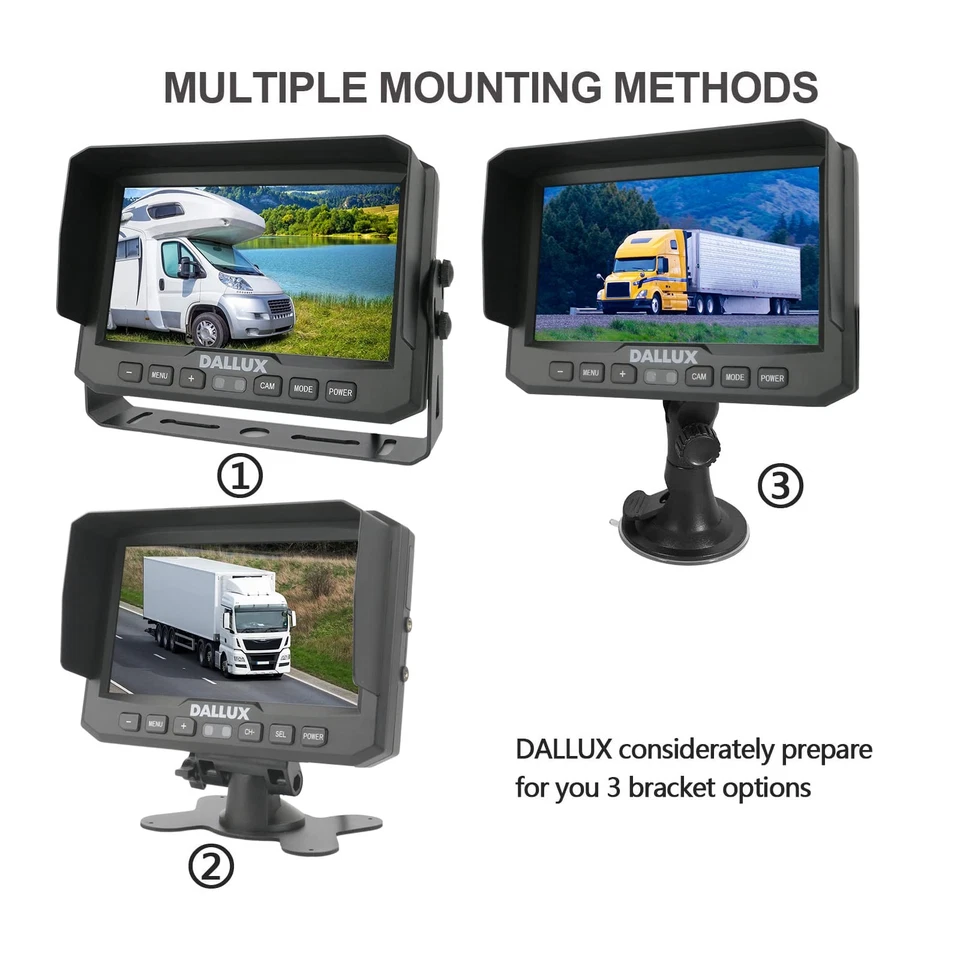 Truck Backup Camera kit,HD 1080P Rearview Cab Cam with 7 inch Monitor+ 4 PIN ... - Image 4 of 4
