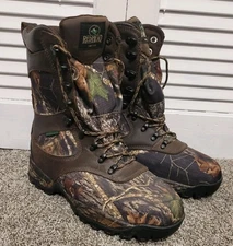 RedHead Camo Hunting Boots Mens Size 9 Bone Dry Waterproof Leather Insulated