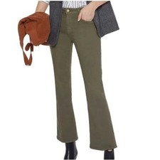 FRAME Le Crop Mini Boot Chino Pants in Olive 27"
