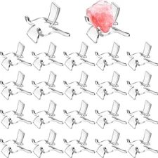 Jetec 20 Pieces Acrylic Display Holder Easel Stands Rock Medium, clear 