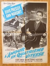 ELVIS PRESLEY viva las vegas Car Rock poster originale MEDIA film francese '65