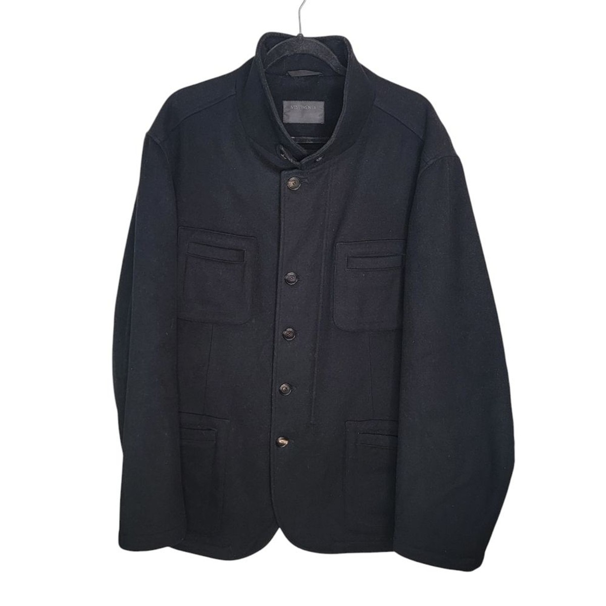 Vestimenta Spa Men's Blsck Wool Coat Jacket Size XL | eBay