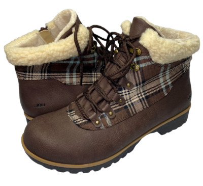 S2C4 JBU by Jambu Moonstone Brown/Plaid Hiker Boot Women's 8.5W