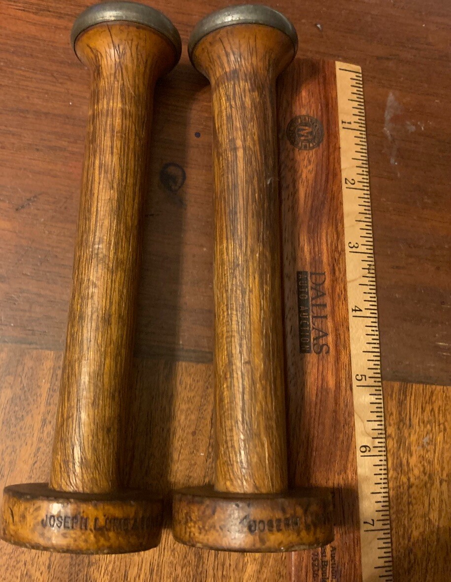 2- Wooden  & Metal Industrial Textile  Spools JOSEPH  LUMB & SONS