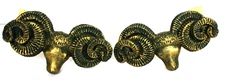 Sealed Vintage Gold Hollywood Regency Pier One Rams Animals Curtain Tie Backs