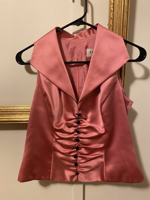 pink satin vest top