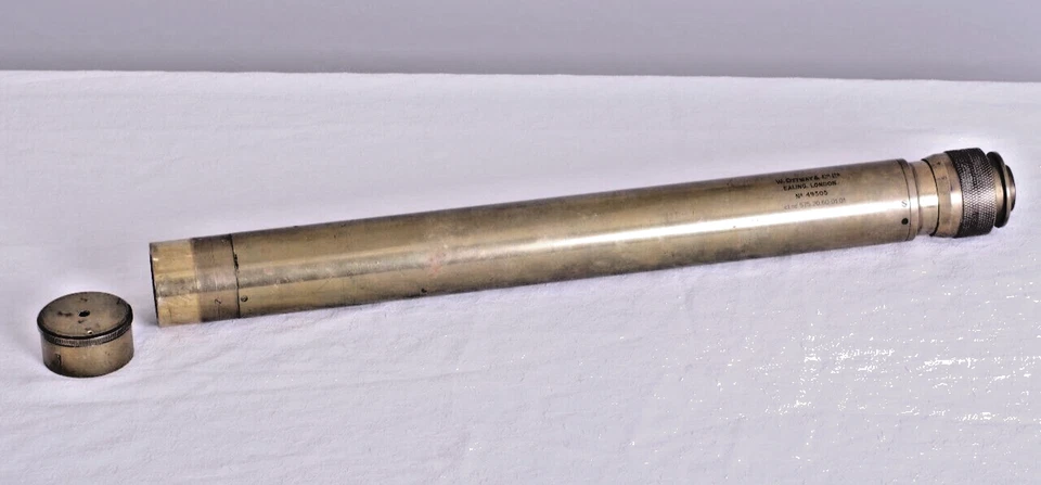 Marine brass single draw telescope, Ottway & Co. Ltd, Ealing, London - Image 3 of 4