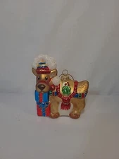 Flitz & Floyd Christmas Reindeer European Style Christmas Glass Ornament 