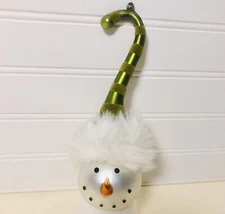 Snowman Head Blown Glass Christmas Ornament