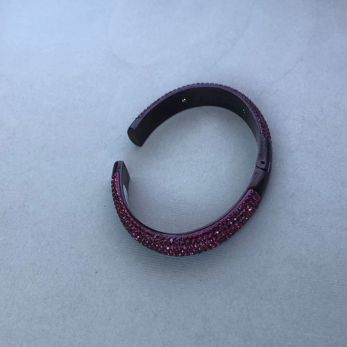 Henri Bendel Purple Crystal Paved Hinged Cuff Bracelet