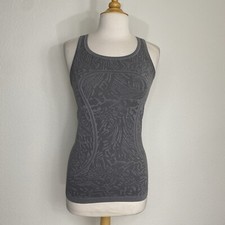 Lululemon Women's Size 6 Gray Aztec Swiftly Tech Racerback Tank Top Running EUC