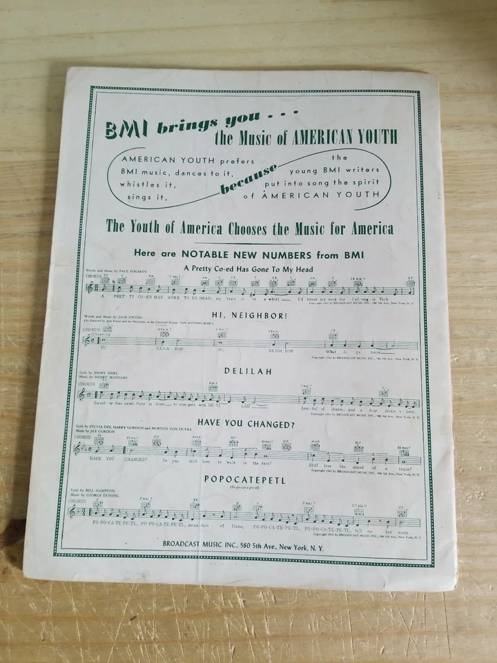 Álbum BMI de canciones probadas en radio - 1940 Banjo y cuerdas de guitarra y símbolos. Folio. Foto 4 de 4