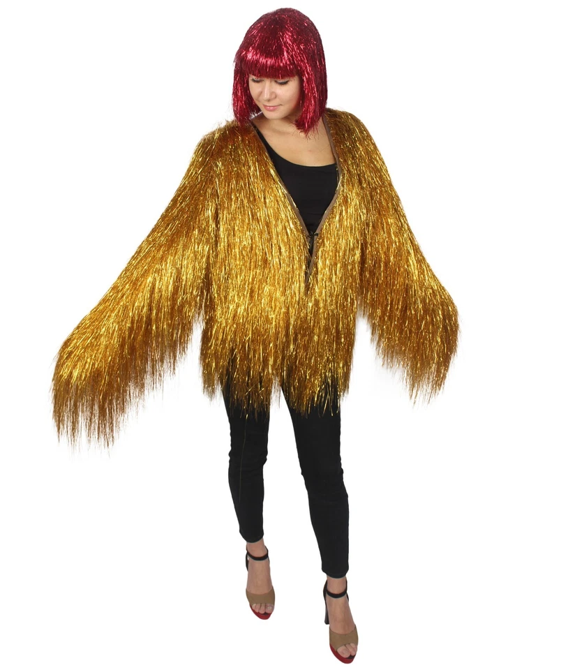 HPO Unisex Festival Carnival Thin Tinsel Jacket with Loose Fit, HC-1823TTN - Image 3 of 4