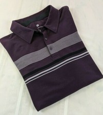 ALL IN MOTION Rayon Blend 1/4 Button Short Sleeve Striped Polo Shirt Men's XXL