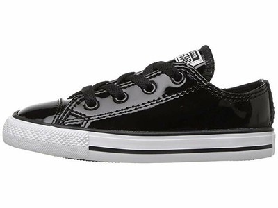 infant black leather converse