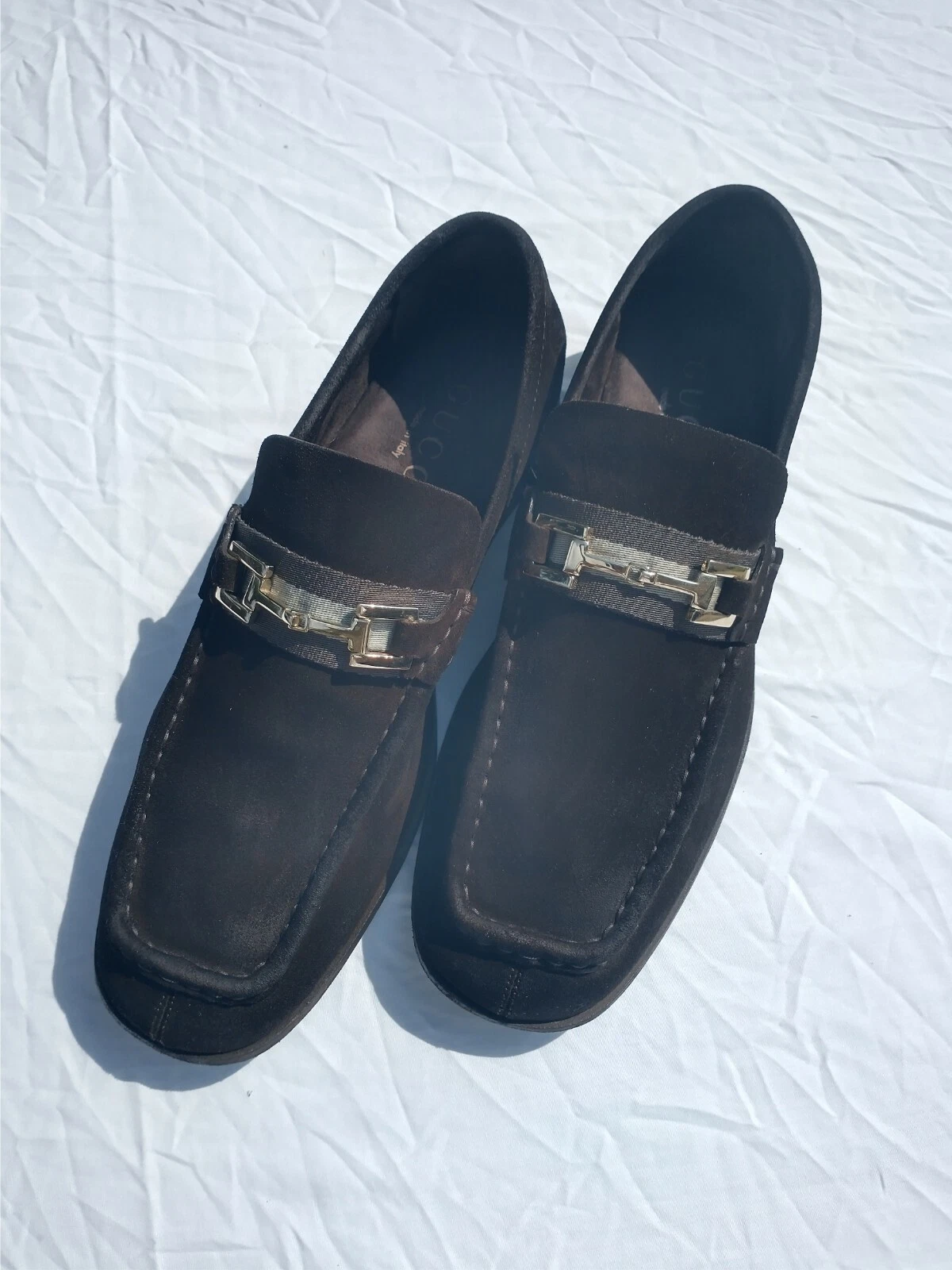 Mocassins Gucci marron à boucle en daim UK 42 E